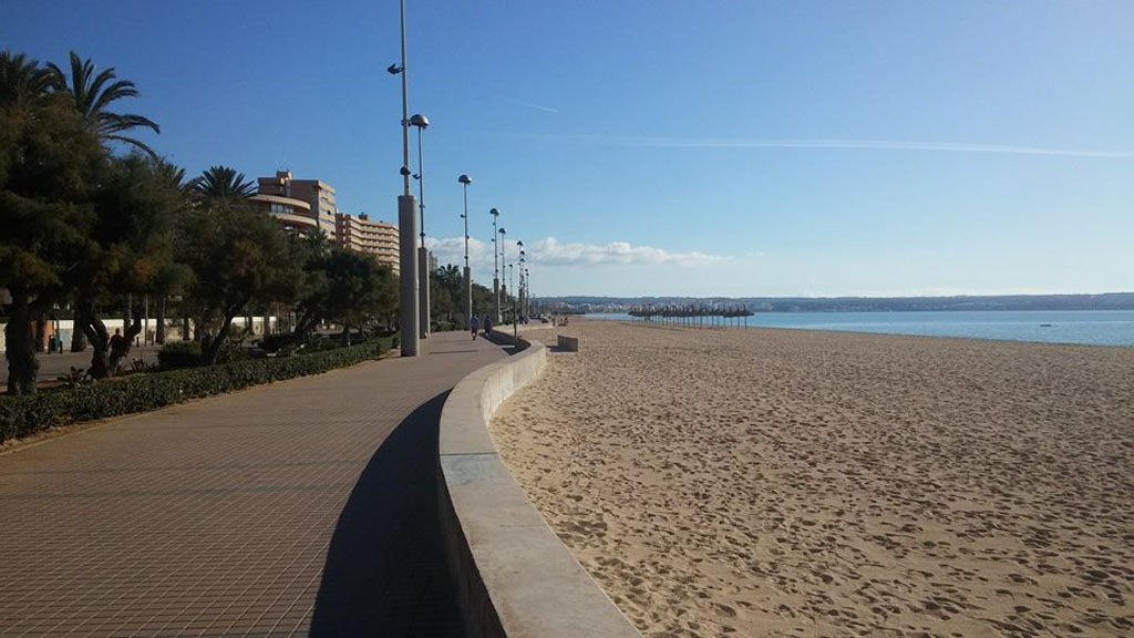 The wonderfully peaceful walk along the largely deserted Palma beach.